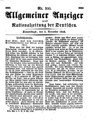 Allgemeiner Anzeiger und Nationalzeitung der Deutschen (Allgemeiner Anzeiger der Deutschen) Donnerstag 3. November 1842