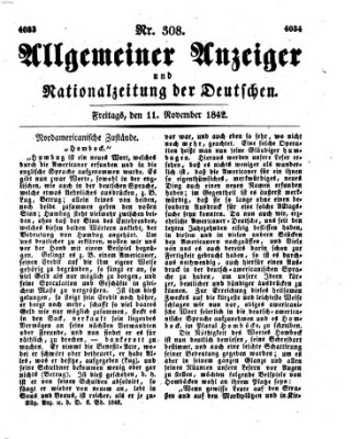 Allgemeiner Anzeiger und Nationalzeitung der Deutschen (Allgemeiner Anzeiger der Deutschen) Freitag 11. November 1842