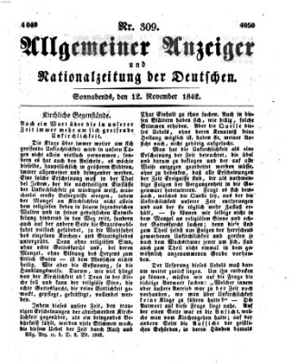 Allgemeiner Anzeiger und Nationalzeitung der Deutschen (Allgemeiner Anzeiger der Deutschen) Samstag 12. November 1842