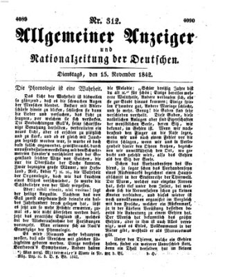 Allgemeiner Anzeiger und Nationalzeitung der Deutschen (Allgemeiner Anzeiger der Deutschen) Dienstag 15. November 1842