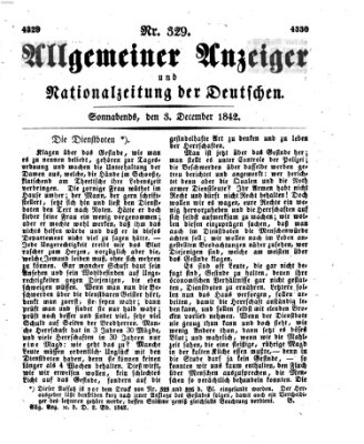 Allgemeiner Anzeiger und Nationalzeitung der Deutschen (Allgemeiner Anzeiger der Deutschen) Samstag 3. Dezember 1842