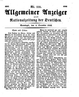 Allgemeiner Anzeiger und Nationalzeitung der Deutschen (Allgemeiner Anzeiger der Deutschen) Sonntag 4. Dezember 1842