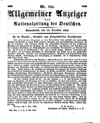 Allgemeiner Anzeiger und Nationalzeitung der Deutschen (Allgemeiner Anzeiger der Deutschen) Samstag 10. Dezember 1842