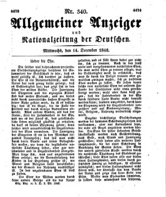 Allgemeiner Anzeiger und Nationalzeitung der Deutschen (Allgemeiner Anzeiger der Deutschen) Mittwoch 14. Dezember 1842