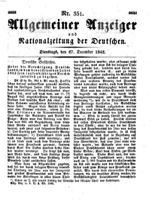 Allgemeiner Anzeiger und Nationalzeitung der Deutschen (Allgemeiner Anzeiger der Deutschen) Dienstag 27. Dezember 1842