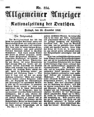 Allgemeiner Anzeiger und Nationalzeitung der Deutschen (Allgemeiner Anzeiger der Deutschen) Freitag 30. Dezember 1842