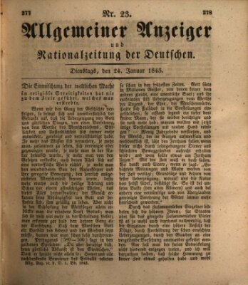 Allgemeiner Anzeiger und Nationalzeitung der Deutschen (Allgemeiner Anzeiger der Deutschen) Dienstag 24. Januar 1843