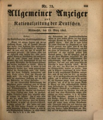 Allgemeiner Anzeiger und Nationalzeitung der Deutschen (Allgemeiner Anzeiger der Deutschen) Mittwoch 15. März 1843