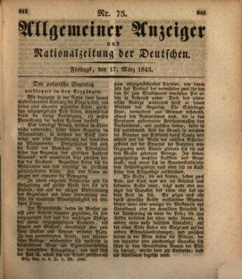 Allgemeiner Anzeiger und Nationalzeitung der Deutschen (Allgemeiner Anzeiger der Deutschen) Freitag 17. März 1843