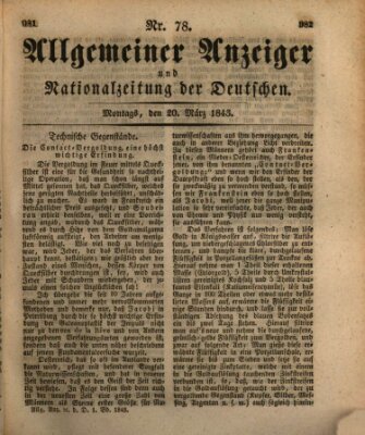 Allgemeiner Anzeiger und Nationalzeitung der Deutschen (Allgemeiner Anzeiger der Deutschen) Montag 20. März 1843