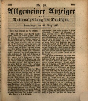 Allgemeiner Anzeiger und Nationalzeitung der Deutschen (Allgemeiner Anzeiger der Deutschen) Donnerstag 30. März 1843