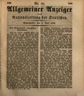 Allgemeiner Anzeiger und Nationalzeitung der Deutschen (Allgemeiner Anzeiger der Deutschen) Samstag 1. April 1843