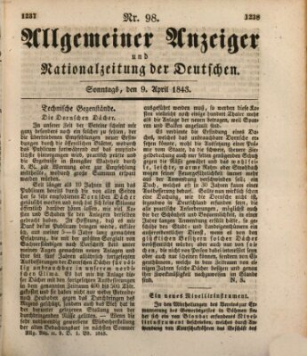 Allgemeiner Anzeiger und Nationalzeitung der Deutschen (Allgemeiner Anzeiger der Deutschen) Sonntag 9. April 1843