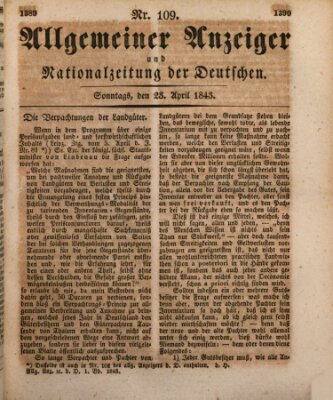 Allgemeiner Anzeiger und Nationalzeitung der Deutschen (Allgemeiner Anzeiger der Deutschen) Sonntag 23. April 1843