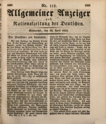 Allgemeiner Anzeiger und Nationalzeitung der Deutschen (Allgemeiner Anzeiger der Deutschen) Mittwoch 26. April 1843