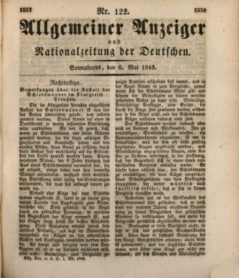 Allgemeiner Anzeiger und Nationalzeitung der Deutschen (Allgemeiner Anzeiger der Deutschen) Samstag 6. Mai 1843