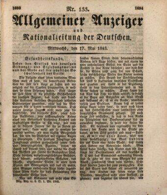 Allgemeiner Anzeiger und Nationalzeitung der Deutschen (Allgemeiner Anzeiger der Deutschen) Mittwoch 17. Mai 1843