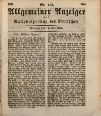 Allgemeiner Anzeiger und Nationalzeitung der Deutschen (Allgemeiner Anzeiger der Deutschen) Freitag 19. Mai 1843