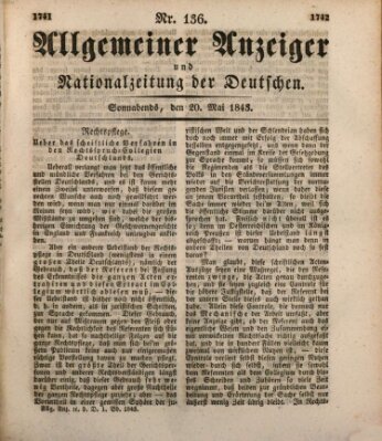 Allgemeiner Anzeiger und Nationalzeitung der Deutschen (Allgemeiner Anzeiger der Deutschen) Samstag 20. Mai 1843