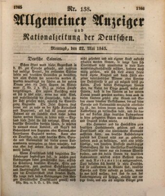 Allgemeiner Anzeiger und Nationalzeitung der Deutschen (Allgemeiner Anzeiger der Deutschen) Montag 22. Mai 1843