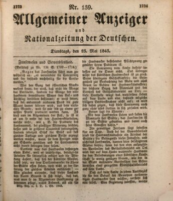 Allgemeiner Anzeiger und Nationalzeitung der Deutschen (Allgemeiner Anzeiger der Deutschen) Dienstag 23. Mai 1843