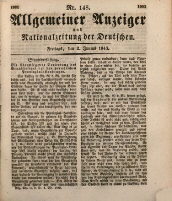 Allgemeiner Anzeiger und Nationalzeitung der Deutschen (Allgemeiner Anzeiger der Deutschen) Freitag 2. Juni 1843