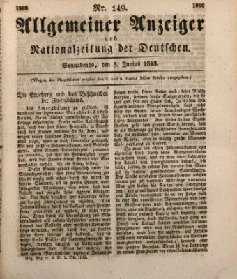 Allgemeiner Anzeiger und Nationalzeitung der Deutschen (Allgemeiner Anzeiger der Deutschen) Samstag 3. Juni 1843