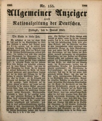 Allgemeiner Anzeiger und Nationalzeitung der Deutschen (Allgemeiner Anzeiger der Deutschen) Freitag 9. Juni 1843