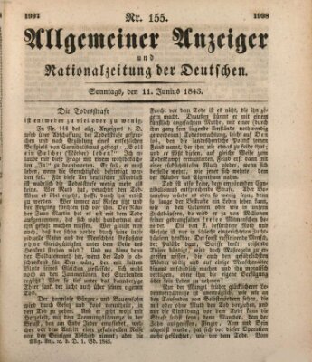 Allgemeiner Anzeiger und Nationalzeitung der Deutschen (Allgemeiner Anzeiger der Deutschen) Sonntag 11. Juni 1843