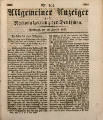 Allgemeiner Anzeiger und Nationalzeitung der Deutschen (Allgemeiner Anzeiger der Deutschen) Sonntag 18. Juni 1843