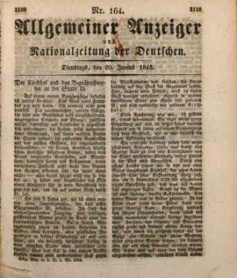 Allgemeiner Anzeiger und Nationalzeitung der Deutschen (Allgemeiner Anzeiger der Deutschen) Dienstag 20. Juni 1843