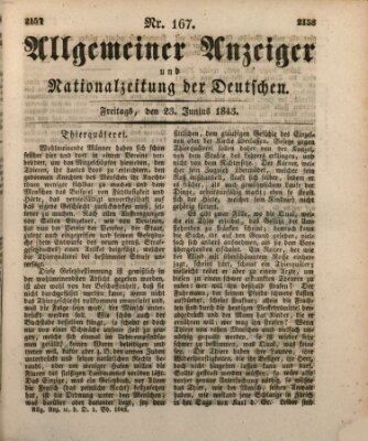 Allgemeiner Anzeiger und Nationalzeitung der Deutschen (Allgemeiner Anzeiger der Deutschen) Freitag 23. Juni 1843