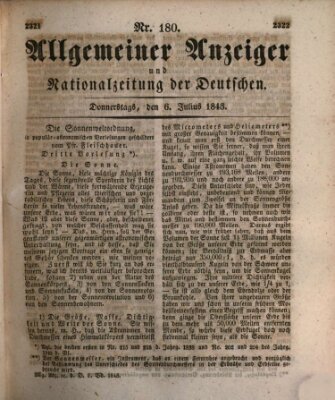 Allgemeiner Anzeiger und Nationalzeitung der Deutschen (Allgemeiner Anzeiger der Deutschen) Donnerstag 6. Juli 1843