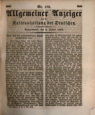Allgemeiner Anzeiger und Nationalzeitung der Deutschen (Allgemeiner Anzeiger der Deutschen) Samstag 8. Juli 1843