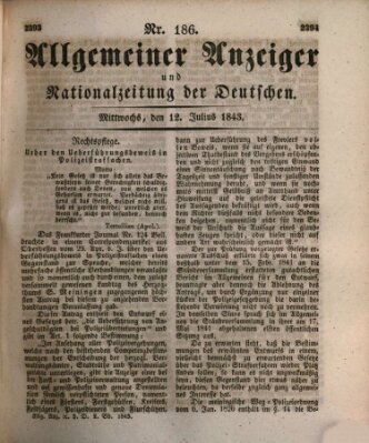 Allgemeiner Anzeiger und Nationalzeitung der Deutschen (Allgemeiner Anzeiger der Deutschen) Mittwoch 12. Juli 1843