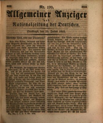 Allgemeiner Anzeiger und Nationalzeitung der Deutschen (Allgemeiner Anzeiger der Deutschen) Dienstag 25. Juli 1843