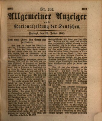 Allgemeiner Anzeiger und Nationalzeitung der Deutschen (Allgemeiner Anzeiger der Deutschen) Freitag 28. Juli 1843
