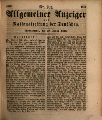 Allgemeiner Anzeiger und Nationalzeitung der Deutschen (Allgemeiner Anzeiger der Deutschen) Samstag 29. Juli 1843