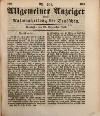 Allgemeiner Anzeiger und Nationalzeitung der Deutschen (Allgemeiner Anzeiger der Deutschen) Montag 25. September 1843