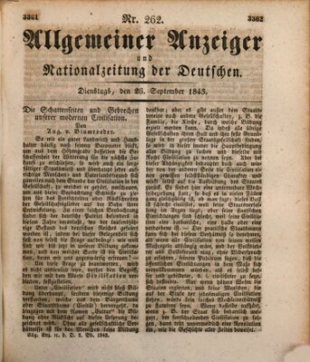 Allgemeiner Anzeiger und Nationalzeitung der Deutschen (Allgemeiner Anzeiger der Deutschen) Dienstag 26. September 1843