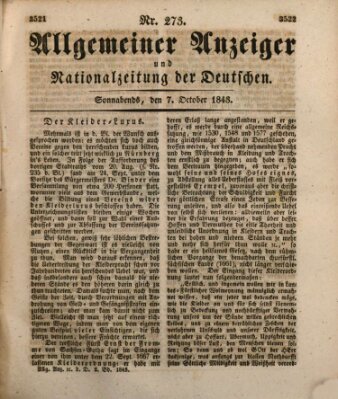 Allgemeiner Anzeiger und Nationalzeitung der Deutschen (Allgemeiner Anzeiger der Deutschen) Samstag 7. Oktober 1843