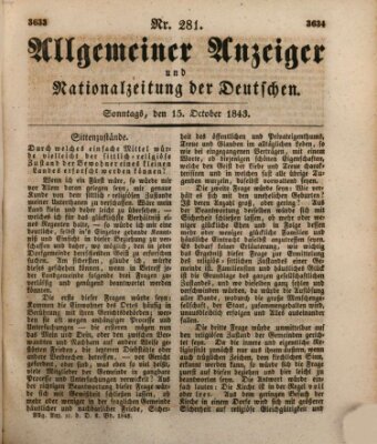 Allgemeiner Anzeiger und Nationalzeitung der Deutschen (Allgemeiner Anzeiger der Deutschen) Sonntag 15. Oktober 1843