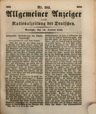 Allgemeiner Anzeiger und Nationalzeitung der Deutschen (Allgemeiner Anzeiger der Deutschen) Montag 16. Oktober 1843