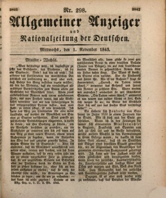 Allgemeiner Anzeiger und Nationalzeitung der Deutschen (Allgemeiner Anzeiger der Deutschen) Mittwoch 1. November 1843