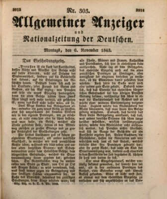 Allgemeiner Anzeiger und Nationalzeitung der Deutschen (Allgemeiner Anzeiger der Deutschen) Montag 6. November 1843