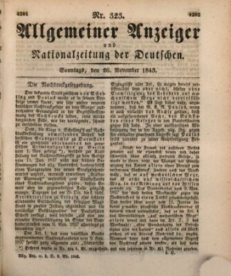 Allgemeiner Anzeiger und Nationalzeitung der Deutschen (Allgemeiner Anzeiger der Deutschen) Sonntag 26. November 1843