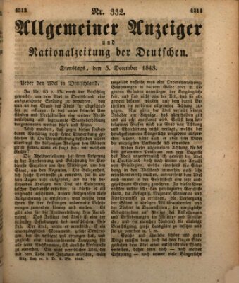 Allgemeiner Anzeiger und Nationalzeitung der Deutschen (Allgemeiner Anzeiger der Deutschen) Dienstag 5. Dezember 1843