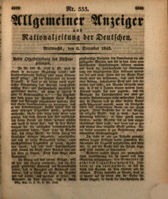 Allgemeiner Anzeiger und Nationalzeitung der Deutschen (Allgemeiner Anzeiger der Deutschen) Mittwoch 6. Dezember 1843