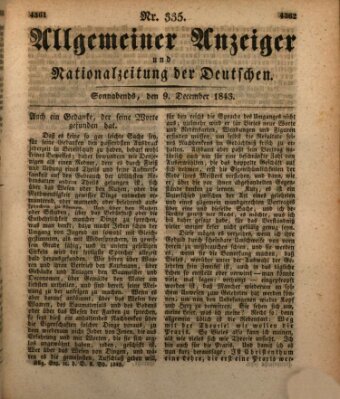 Allgemeiner Anzeiger und Nationalzeitung der Deutschen (Allgemeiner Anzeiger der Deutschen) Samstag 9. Dezember 1843