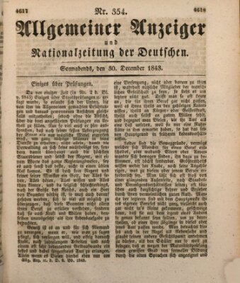 Allgemeiner Anzeiger und Nationalzeitung der Deutschen (Allgemeiner Anzeiger der Deutschen) Samstag 30. Dezember 1843